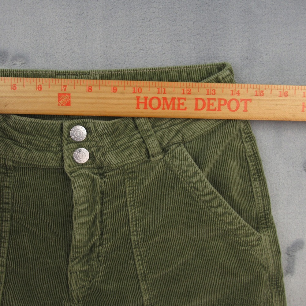 Pilcro Corduroy Pants Women 28 Green High Rise Straight Leg Utility Cargo Pocket - Picture 3 of 12